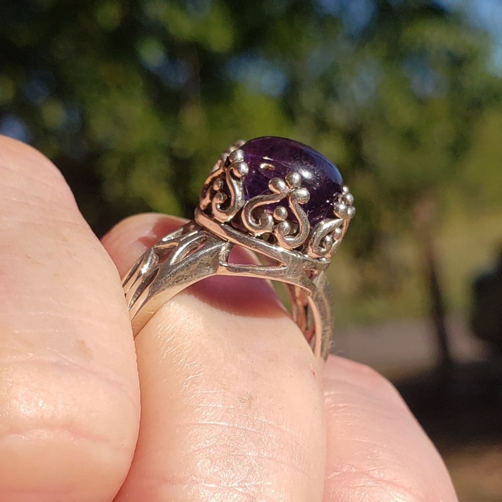 Amethyst Crown Ring ~ Solid 925 Silver - image 3